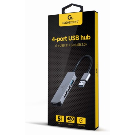 Gembird UHB-U3P1U2P3-01 base para portátil y replicador de puertos Alámbrico USB 3.2 Gen 1 (3.1 Gen 1) Type-C Plata