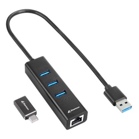 Sharkoon 4044951037575 base para portátil y replicador de puertos Inalámbrico USB 3.2 Gen 1 (3.1 Gen 1) Type-C Negro