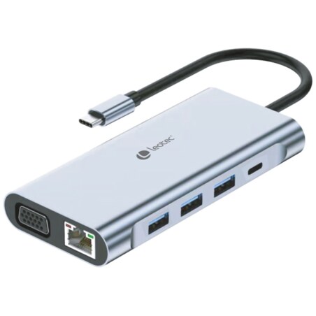Leotec LEDS01 base para portátil y replicador de puertos Acoplamiento Gris