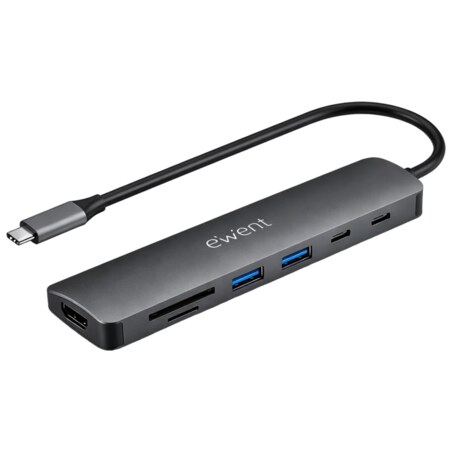 Ewent EW1152 base para portátil y replicador de puertos Alámbrico USB 3.2 Gen 1 (3.1 Gen 1) Type-C Gris