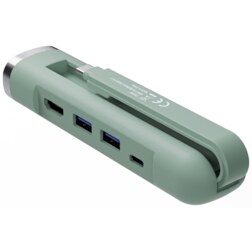 Ewent EW1148 base para portátil y replicador de puertos Alámbrico USB 3.2 Gen 1 (3.1 Gen 1) Type-C Verde