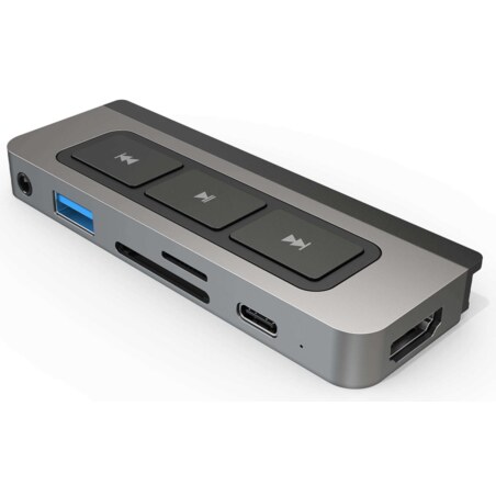 HYPER HD449 base para portátil y replicador de puertos Gris