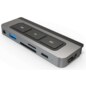 HYPER HD449 base para portátil y replicador de puertos Gris