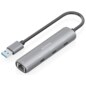AISENS USB3.0 Dock USB-A A Ethernet Gigabit + Hub 3xUSB-C, Gris, 15cm