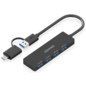 AISENS Hub USB 3.1 USB-C USB-A, USB-C/M+USB-A/M-4xTIPO A/H, Negro, 15cm