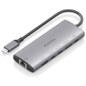 AISENS USB-C Dock 6 en 1, USB-C a 1xHDMI, 1xRJ45, 1xUSB-A 10G, 2xUSB-C 10G, 1xUSB-C PD, Gris, 20cm
