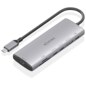 AISENS USB-C Dock 7 en 1, USB-C a 1xHDMI, 1xUSB-A 10G, 2xUSB-C 10G, 1xSD, 1xMicroSD, 1xUSB-C PD 100W, Gris, 20cm