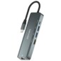 AISENS USB-C Dock 5 en 1, USB-C a 1xHDMI, 1xRJ45, 2xUSB, 1xPD, Gris, 15 cm