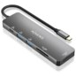 AISENS ASUC-6P016-GR base para portátil y replicador de puertos Alámbrico USB 3.2 Gen 1 (3.1 Gen 1) Type-C
