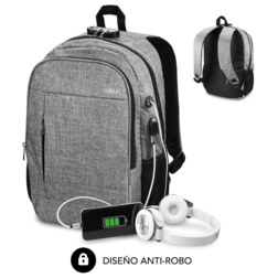 SUBBLIM Mochila para Portátil Urban Lock Backpack 16" Grey