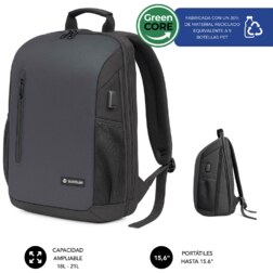 SUBBLIM Nomad Xpand Air Padding mochila City backpack Negro Poliéster reciclado