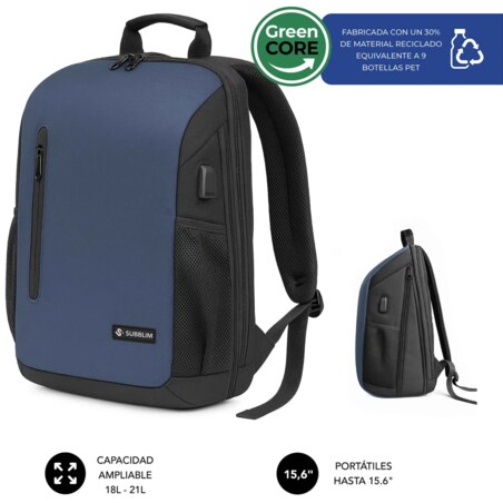 SUBBLIM Nomad Xpand Air Padding mochila City backpack Azul Poliéster reciclado