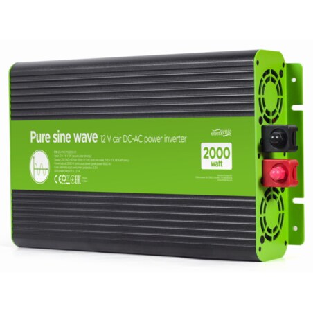 EnerGenie EG-PWC-PS2000-01 adaptador e inversor de corriente Auto 2000 W Negro, Verde