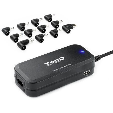 TooQ TQLC-90BS02AT adaptador e inversor de corriente Interior 90 W Negro