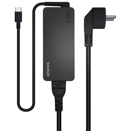 AISENS Cargador 65W PD3.0 1XUSB-C 1.8M, Negro