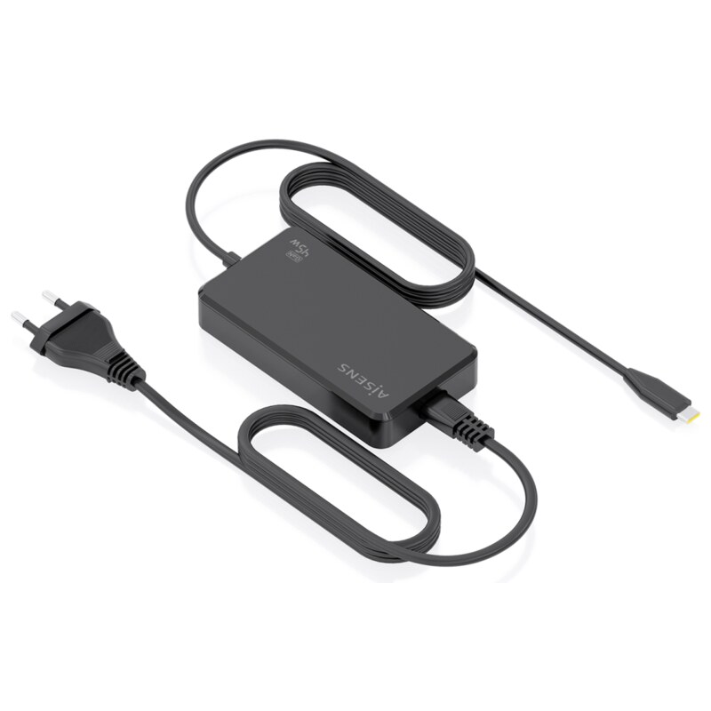 AISENS Cargador De Sobremesa GaN 45W PD3.0 1xUSB-C 1.8m, Negro