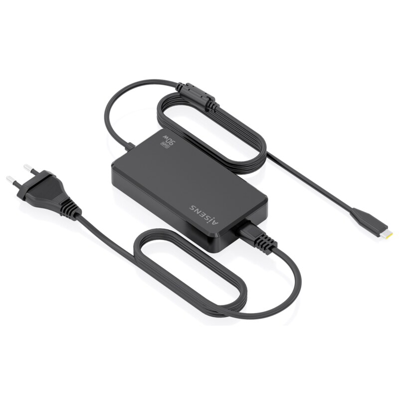AISENS Cargador De Sobremesa GaN 90W PD3.0 1xUSB-C 1.8m, Negro