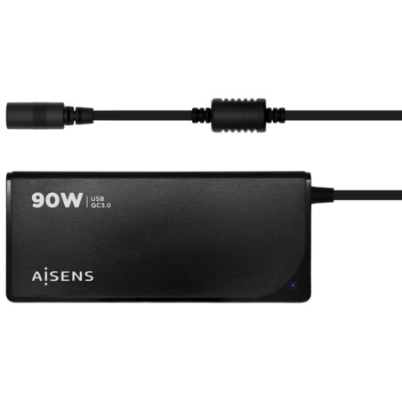 AISENS ASLC-90WAUTO-BK adaptador e inversor de corriente Interior 90 W Negro