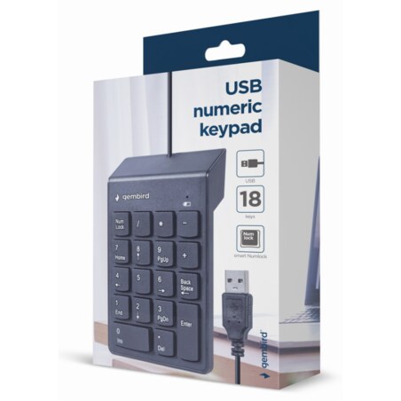 Gembird KPD-U-03 teclado numérico Portátil/PC USB Negro