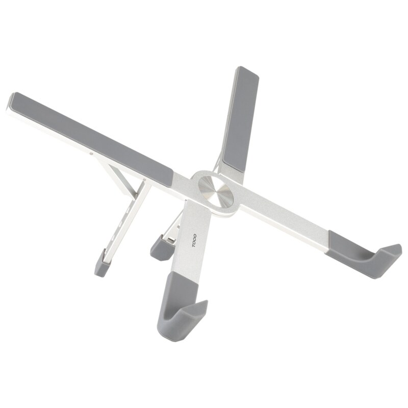 TooQ Soporte elevador plegable de aluminio para portátiles, Plata