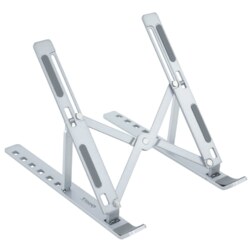 TooQ Soporte Elevador para Portátiles, Tablets, Móviles y Libros, Plata