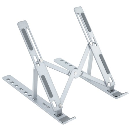TooQ Soporte Elevador para Portátiles, Tablets, Móviles y Libros, Plata