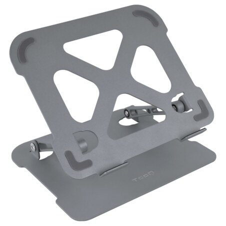 TooQ Soporte Elevador de Aluminio Ajustable Ergonómico para Portátiles, Gris