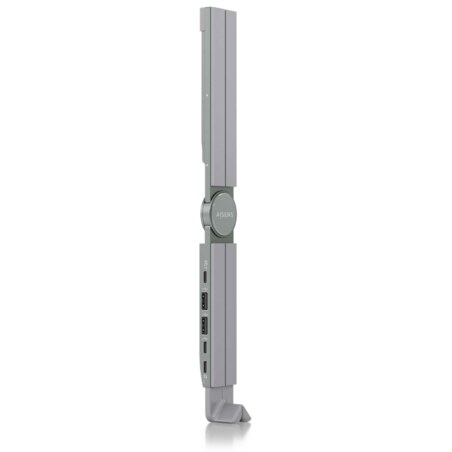 AISENS Soporte de Sobremesa Ajustable Para Portail / Tablet Con USB-C Docking 4 en 1, Gris