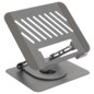 TooQ Soporte Elevador con rotación 360° y ajustable, para dispositivos de 11”-17”, Color Gris Oscuro