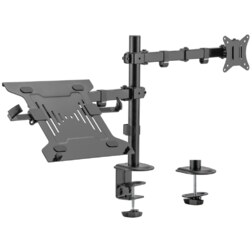 Ewent EW1519 soporte para ordenador portátil Soporte de mesa con estante para ordenador portátil y brazo para monitor Negro 39,6