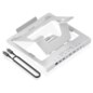 AISENS Soporte de Sobremesa Ajustable para Portatil / Tablet con USB-C Docking 7 en 1, Gris