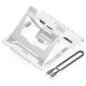 AISENS Soporte de Sobremesa Ajustable para Portatil / Tablet con USB-C Docking 7 en 1, Gris
