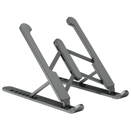 AISENS Soporte De Sobremesa Ajustable Para Portatil / Tablet, Gris Oscuro