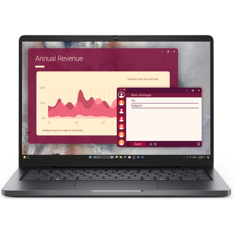 DELL Pro 14 PC14250 Intel Core Ultra 5 225U Portátil 35,6 cm (14") Full HD+ 16 GB DDR5-SDRAM 512 GB SSD Wi-Fi 6E (802.11ax) Wind