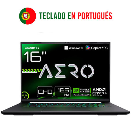 GIGABYTE AERO X16 2WHA3PTC65AH ordenador portatil Copilot+ PC AMD Ryzen AI 9 HX 370 Portátil 40,6 cm (16") WQXGA 32 GB DDR5-SDRA