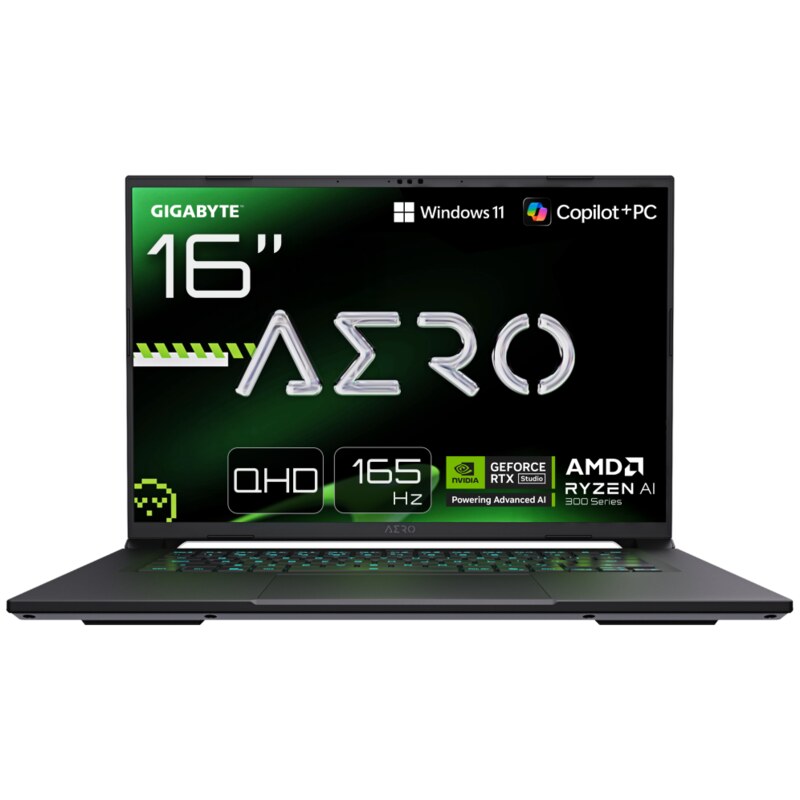 GIGABYTE AERO X16 Portátil Gaming - Copilot+ PC, 16" QHD 165Hz, AMD Ryzen AI 7 HX 350, RTX 5070, 32 GB DDR5 5200MHz, 1 x SSD Gen