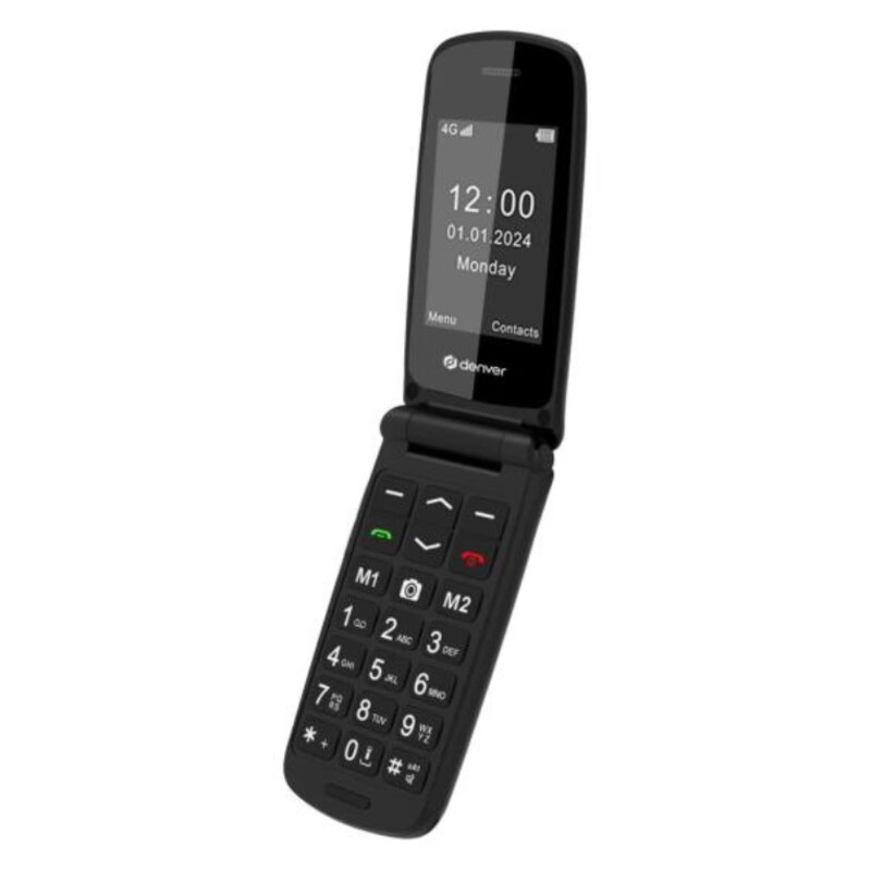 Denver BAS-24800L teléfono móvil 6,1 cm (2.4") Negro Teléfono para personas mayores
