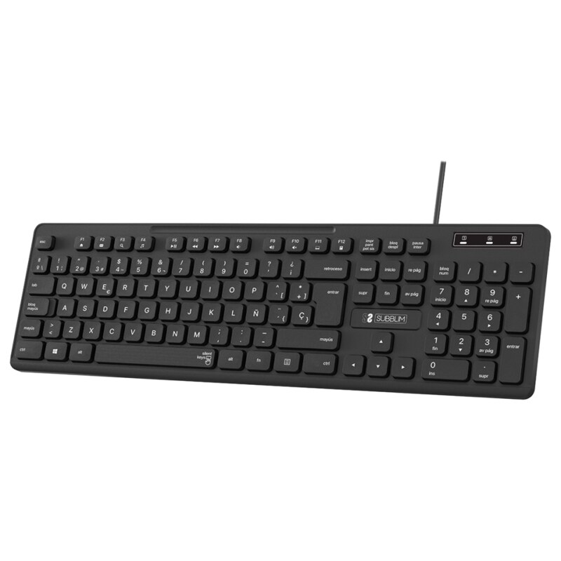 SUBBLIM Teclado Ergonómico Business Slim Silencioso con cable USB