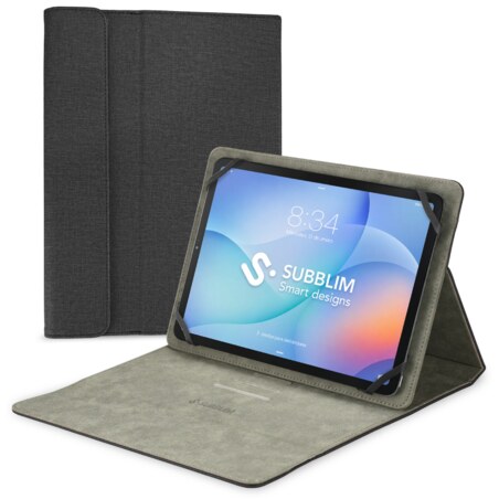 SUBBLIM Funda Tablet Universal Clever Stand Tablet Case Negro 11" Cierre Magnético