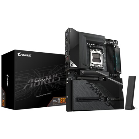 GIGABYTE X870 AORUS STEALTH Placa Base - Compatible con procesadores AMD Ryzen 9000, VRM digital de 16+2+2 fases, hasta 8200MHz 