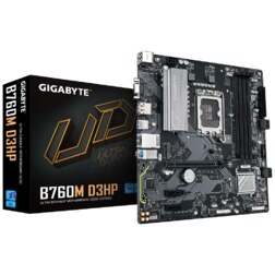 GIGABYTE B760M D3HP Placa Base - Procesadores Intel Core de 14ª Generación, VRM de 4+1+1 fases, hasta 5600 MHz DDR5, 2xPCIe 4.0 