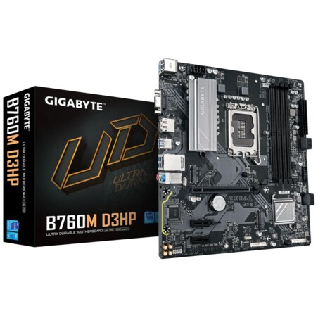 GIGABYTE B760M D3HP Placa Base - Procesadores Intel Core de 14ª Generación, VRM de 4+1+1 fases, hasta 5600 MHz DDR5, 2xPCIe 4.0 