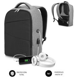 SUBBLIM Mochila Antirrobo Secure V2 AP Antitheft Backpack Gris/Negra