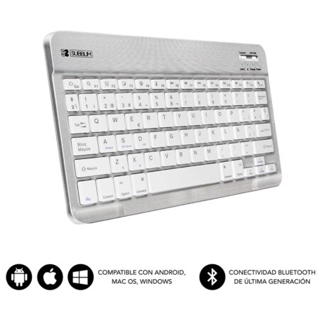 SUBBLIM Teclado Bluetooth Smart BT Keyboard Silver