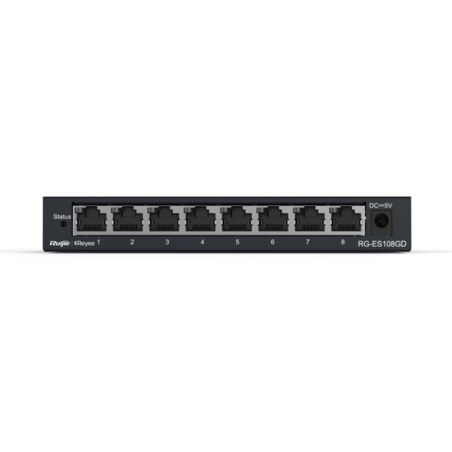 Ruijie Networks RG-ES108GD switch No administrado Gigabit Ethernet (10/100/1000) Negro