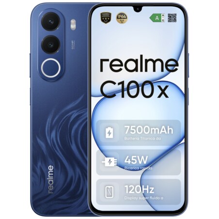 realme C100x 17,3 cm (6.8") Android 16.0 4G USB Tipo C 4 GB 256 GB 7500 mAh Azul