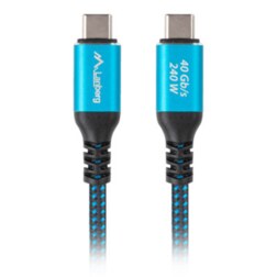 Lanberg CA-CMCM-44CU-0005-BK cable USB USB4 Gen 2x2 0,5 m USB C 40 Gbit/s 240 W Negro, Azul