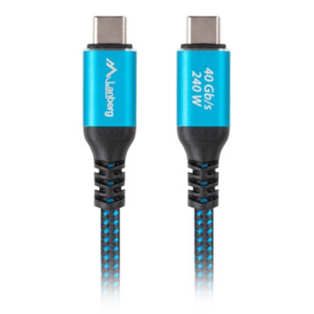Lanberg CA-CMCM-44CU-0005-BK cable USB USB4 Gen 2x2 0,5 m USB C 40 Gbit/s 240 W Negro, Azul