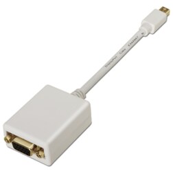 AISENS A125-0136 adaptador de cable de vídeo 0,15 m Mini DisplayPort VGA Blanco