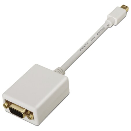 AISENS A125-0136 adaptador de cable de vídeo 0,15 m Mini DisplayPort VGA Blanco